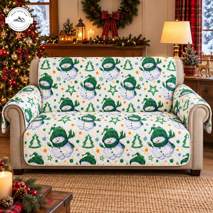 Christmas Snowman and Pine Tree Quilted Seat Sofa TG207