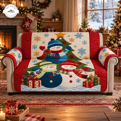 Cozy Snowman & Christmas Tree Quilted Seat Sofa TG208
