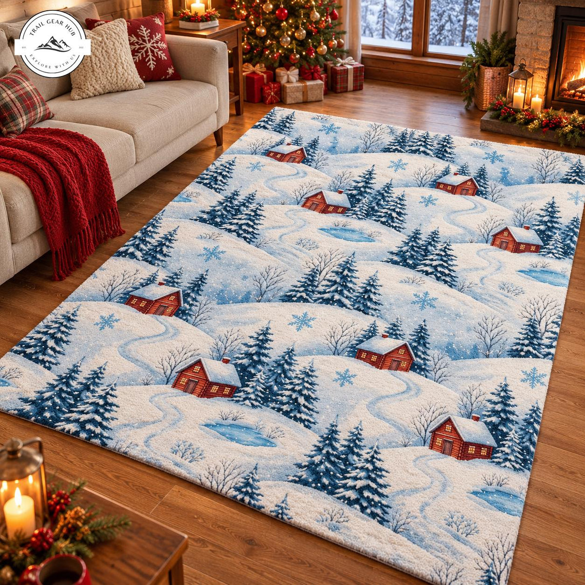 Cozy Winter Wonderland Premium Faux Cashmere Area Rug TG209FCARUG