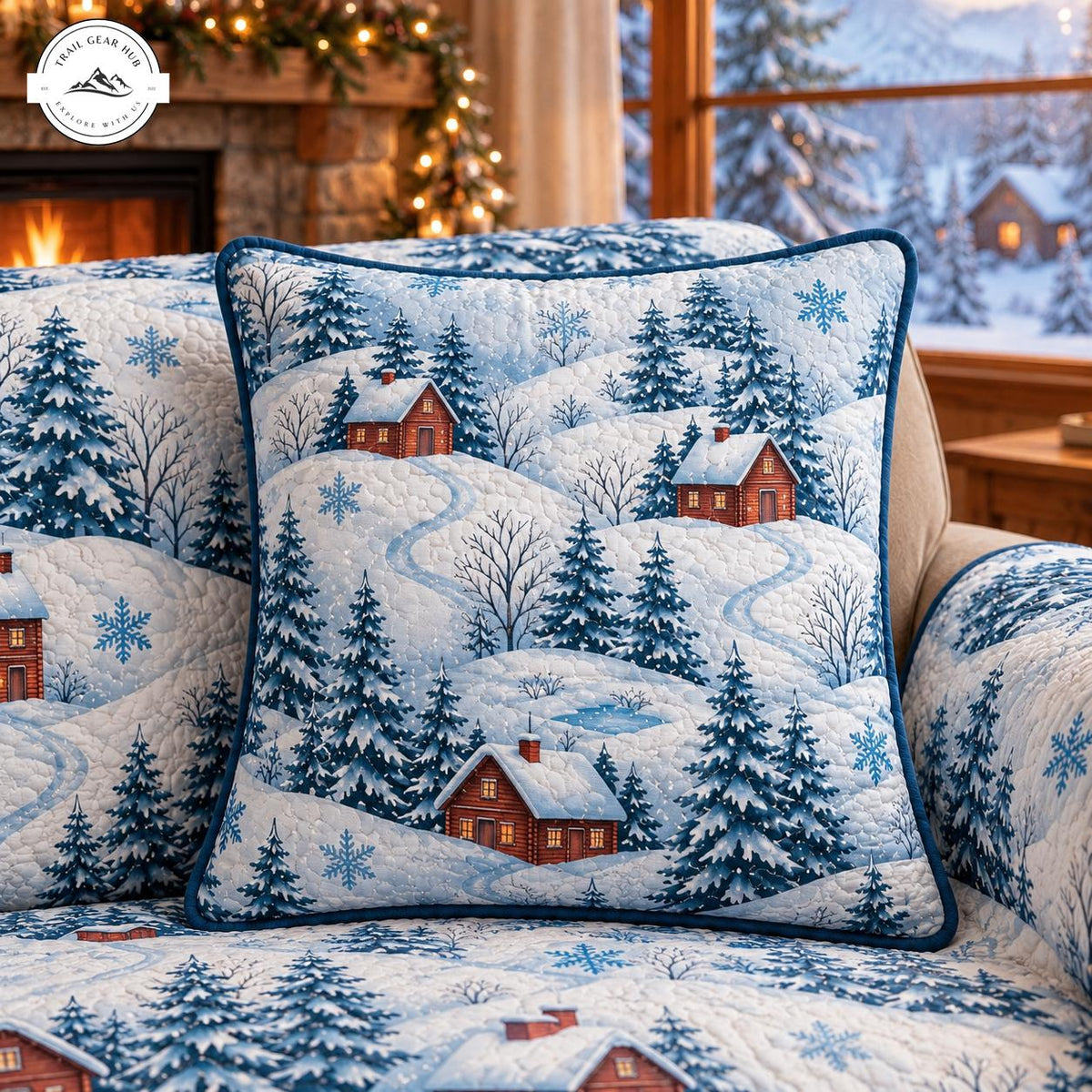 Cozy Winter Wonderland Quilted Pillow Cover TG209QLTPLC
