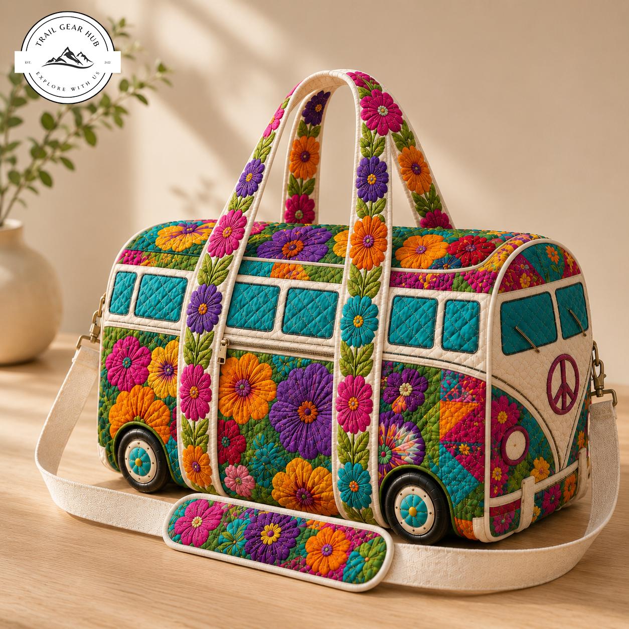 Boho Floral Camper Van Quilted Travel Bag TG24
