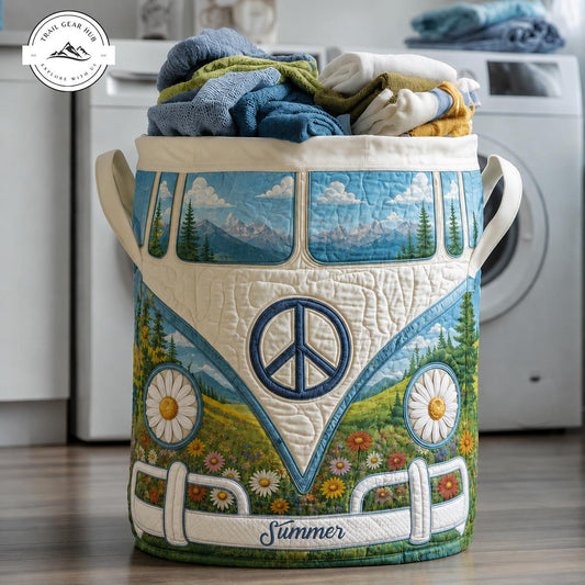 Hippie Van Personalized Quilted Laundry Basket TG09