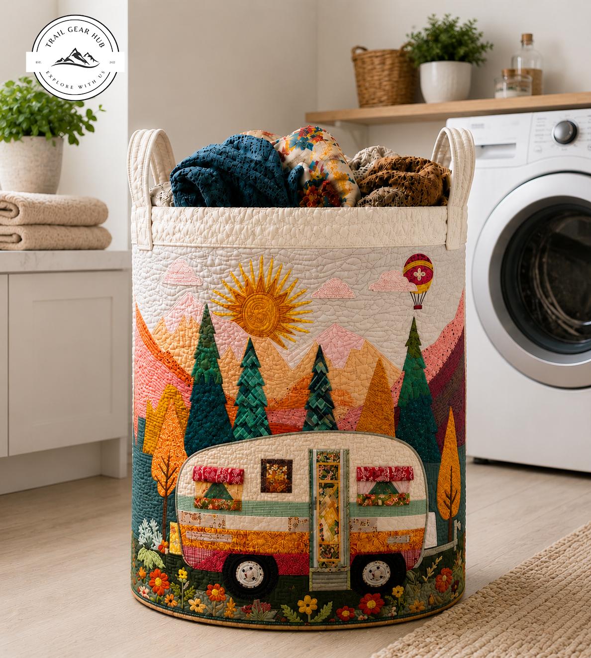 Vintage Camper Quilted Laundry Basket TG23