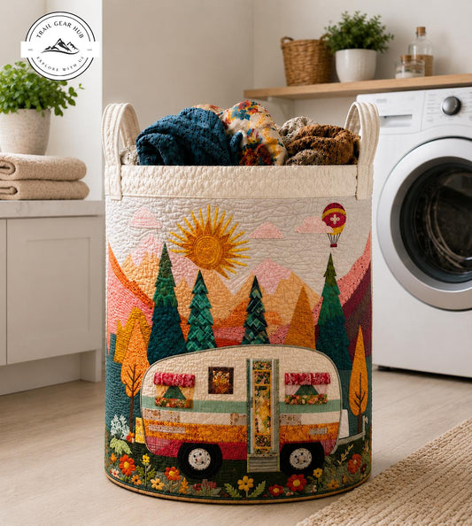 Vintage Camper Quilted Laundry Basket TG23