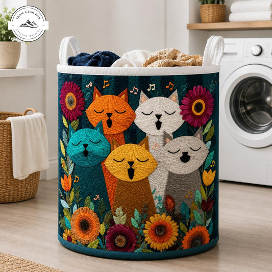 Colorful Cats Quilted Laundry Basket TG31