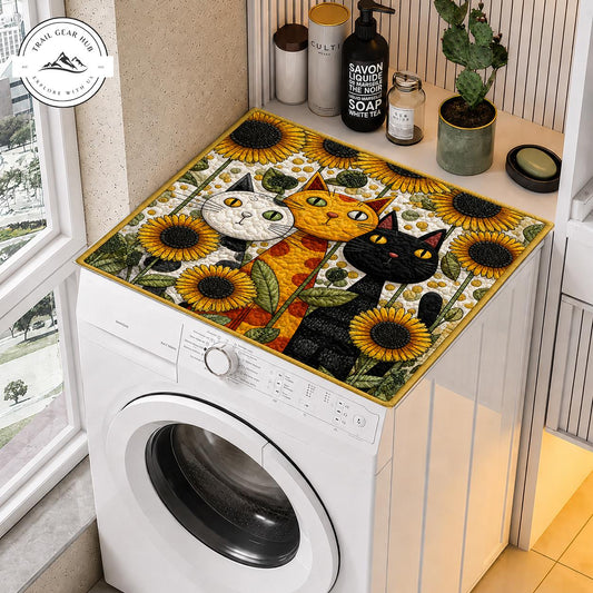 Cat and Sunflower Quilted Washing Machine Cover TG36QLTW