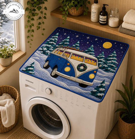 Vintage Winter Camper Quilted Washing Machine Cover TG42QLTWMC