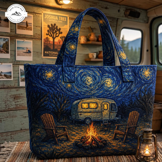 Starry Night Camping Quilted Tote Bag TG07