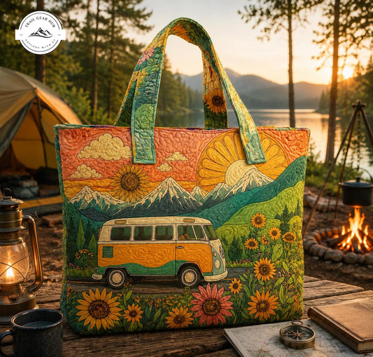Boho Sunflower Quilted Tote Bag TG08
