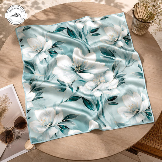 Vintage Floral Satin Square Scarf TG04SSBD