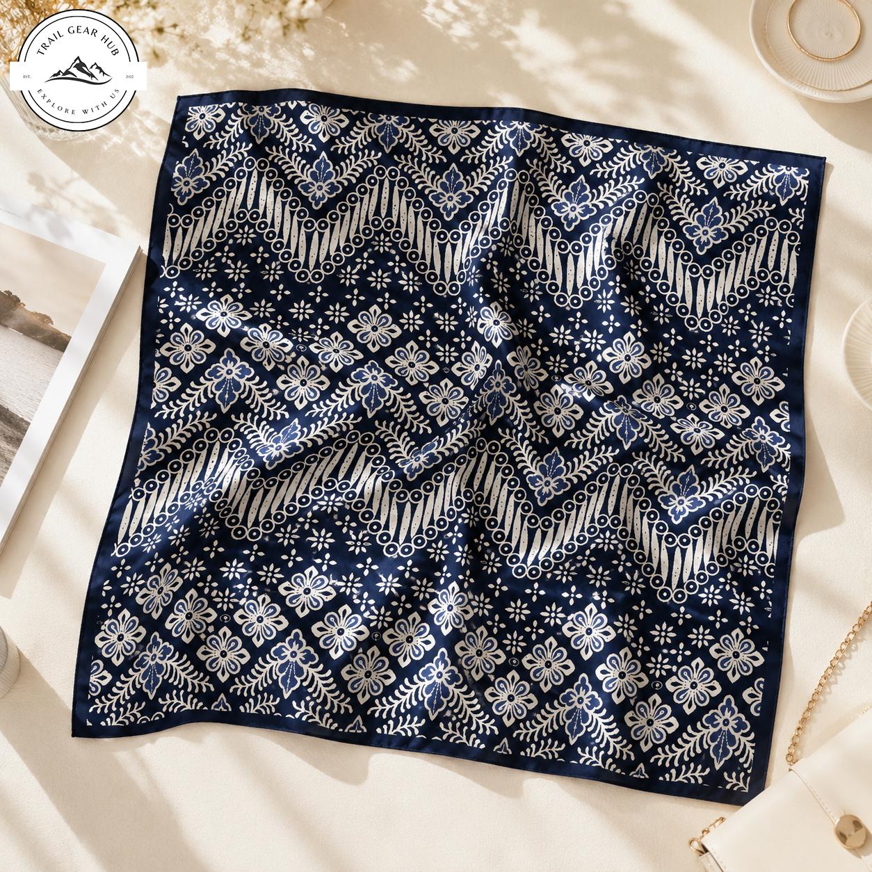 Boho Geometric Print Satin Square Scarf TG11SSBD