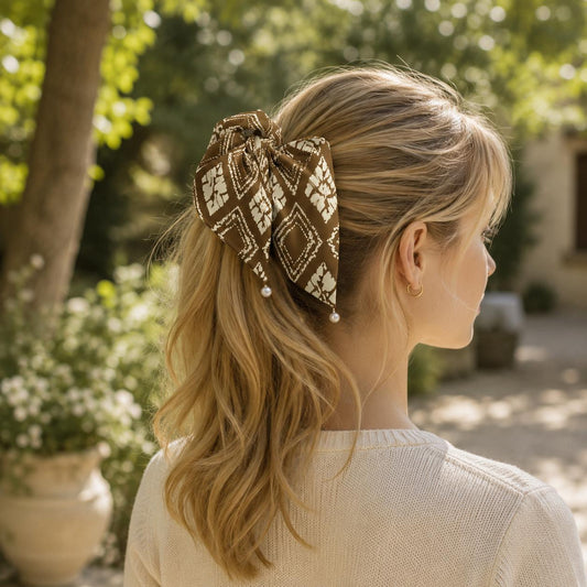 Bohemian Tribal Satin Pearl Hair Tie TG12SPHT