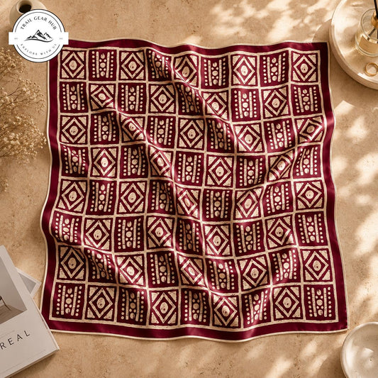 Bohemian Tribal Print Satin Square Scarf TG12SSBD