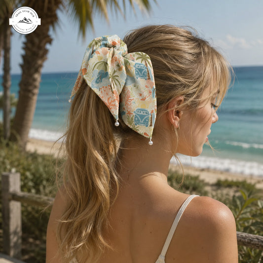 Tropical Vacation Summer Satin Pearl Hair Tie TG08SPHT