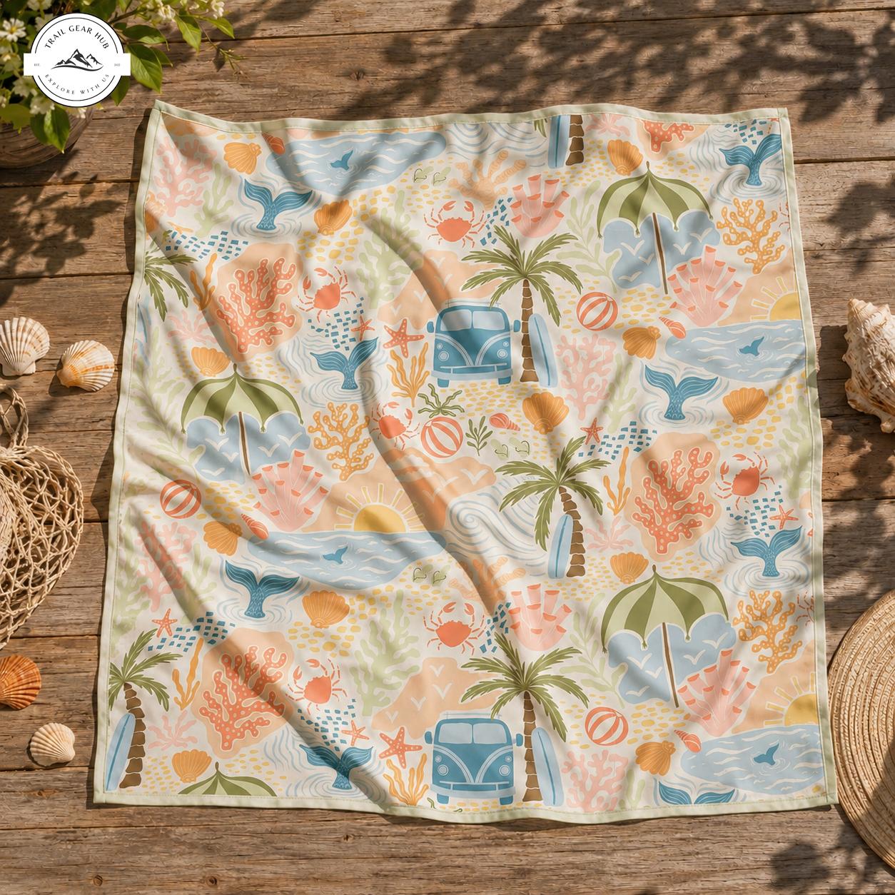 Tropical Vacation Summer Satin Square Scarf TG08SSBD