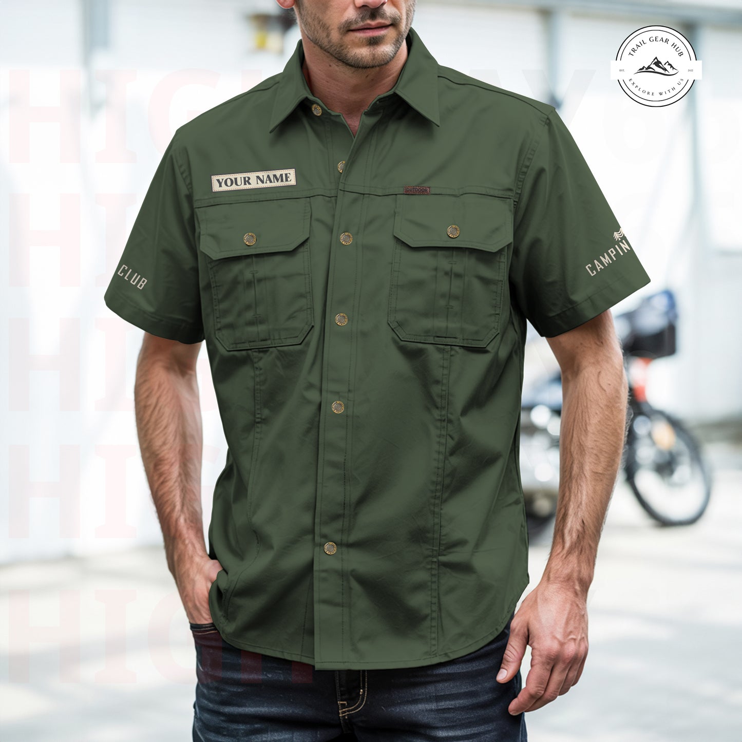 Trail Gear Hub Adventure Edition Men’s Short Sleeve Cargo Shirt TN03
