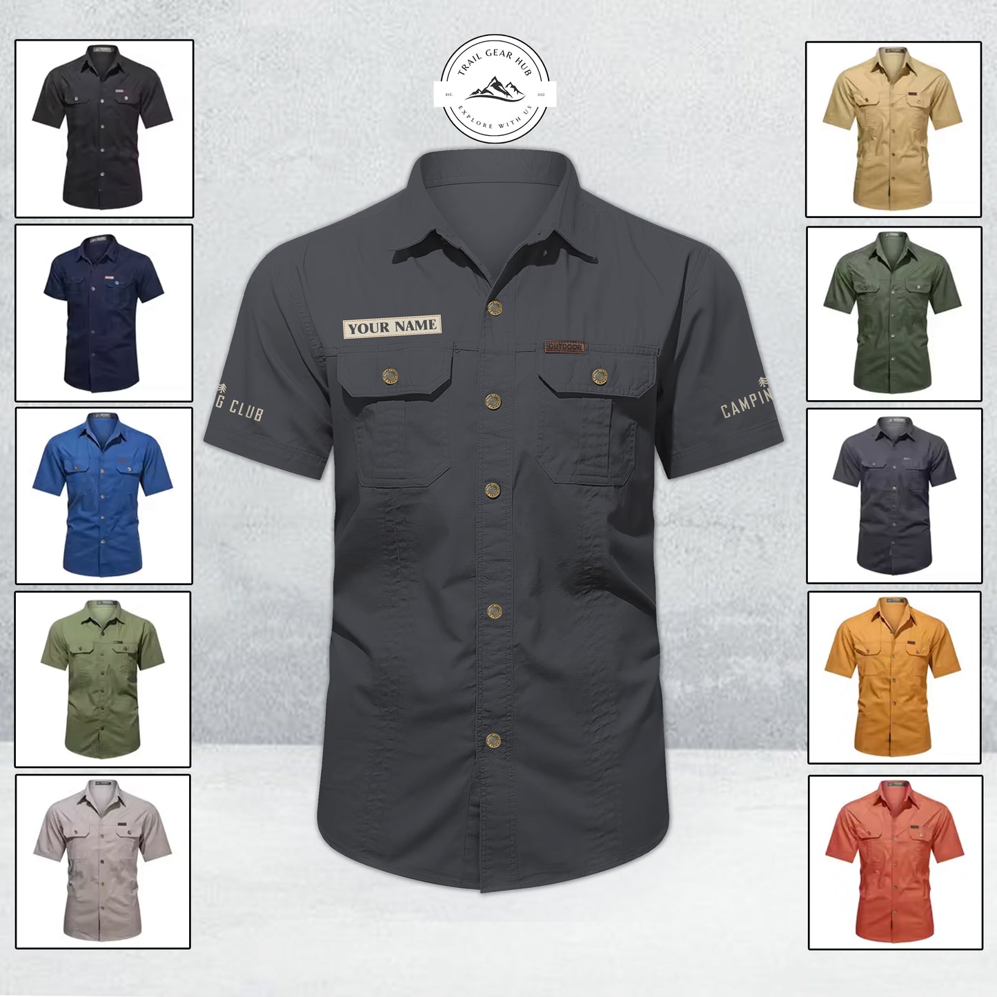 Trail Gear Hub Adventure Edition Men’s Short Sleeve Cargo Shirt TN03