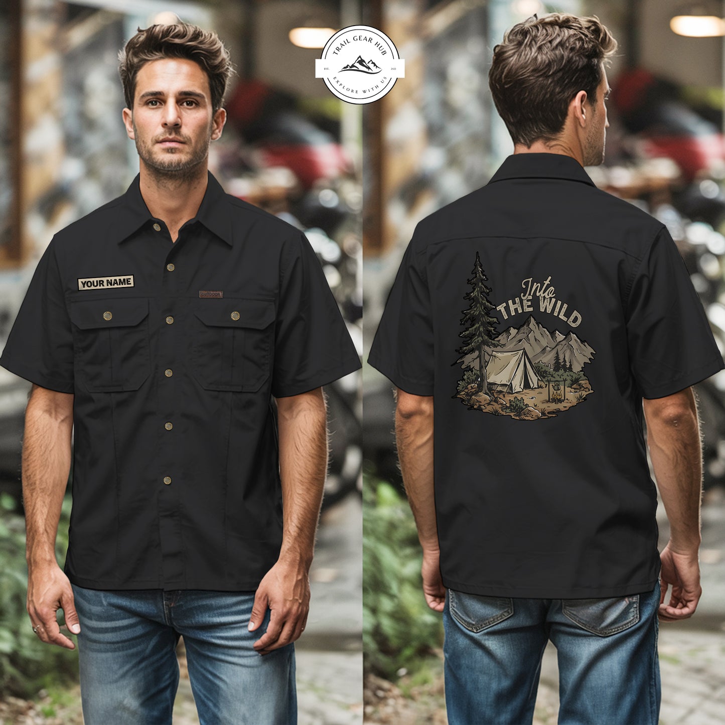 Trail Gear Hub Adventure Edition Men’s Short Sleeve Cargo Shirt TN04