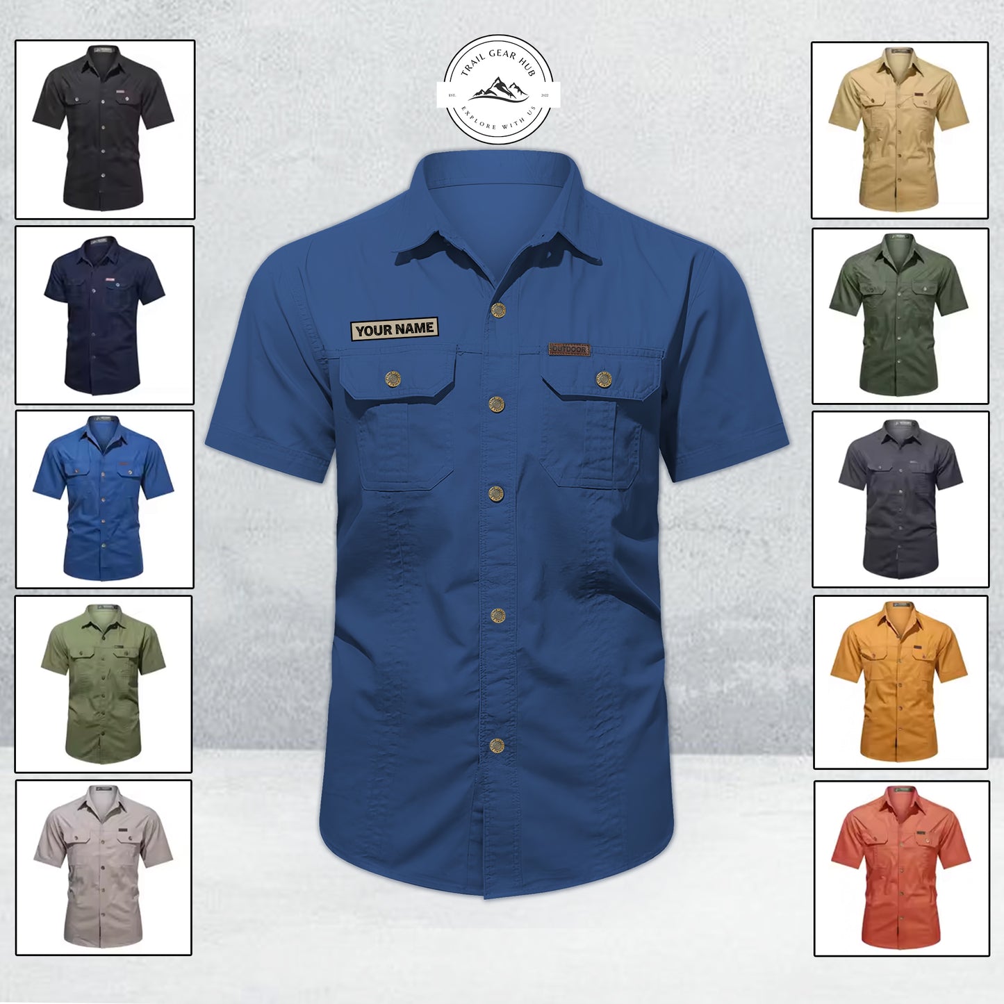 Trail Gear Hub Adventure Edition Men’s Short Sleeve Cargo Shirt TN04