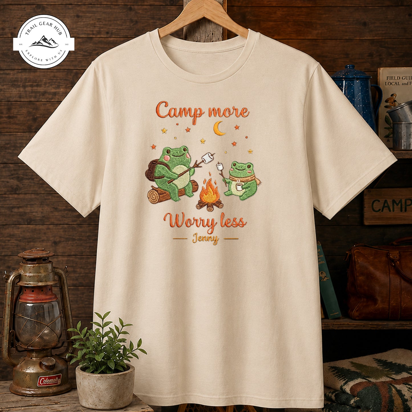Take a Hike Worry Less  Personalized Embroidered T-Shirt Sweatshirt Hoodie TN01