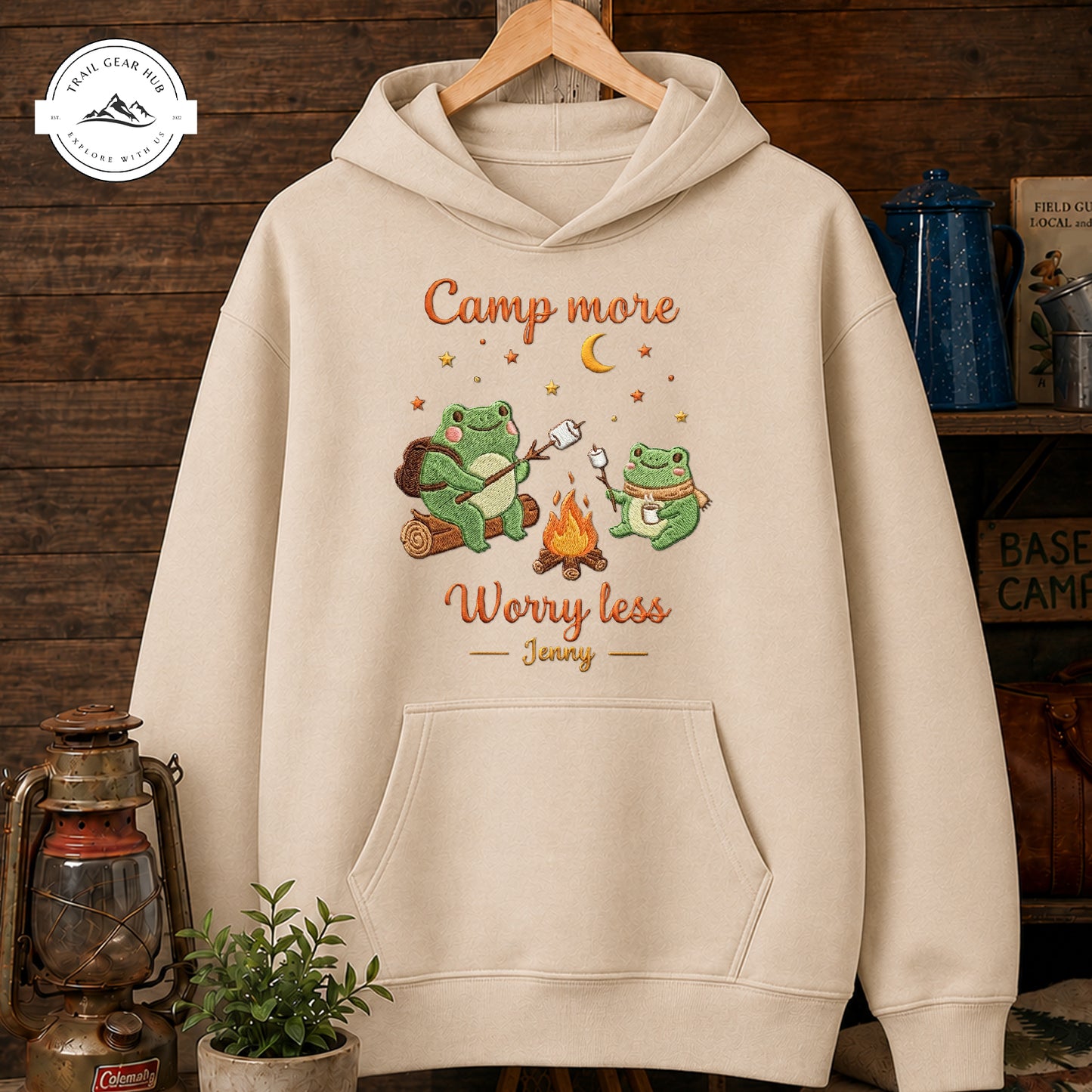 Take a Hike Worry Less  Personalized Embroidered T-Shirt Sweatshirt Hoodie TN01