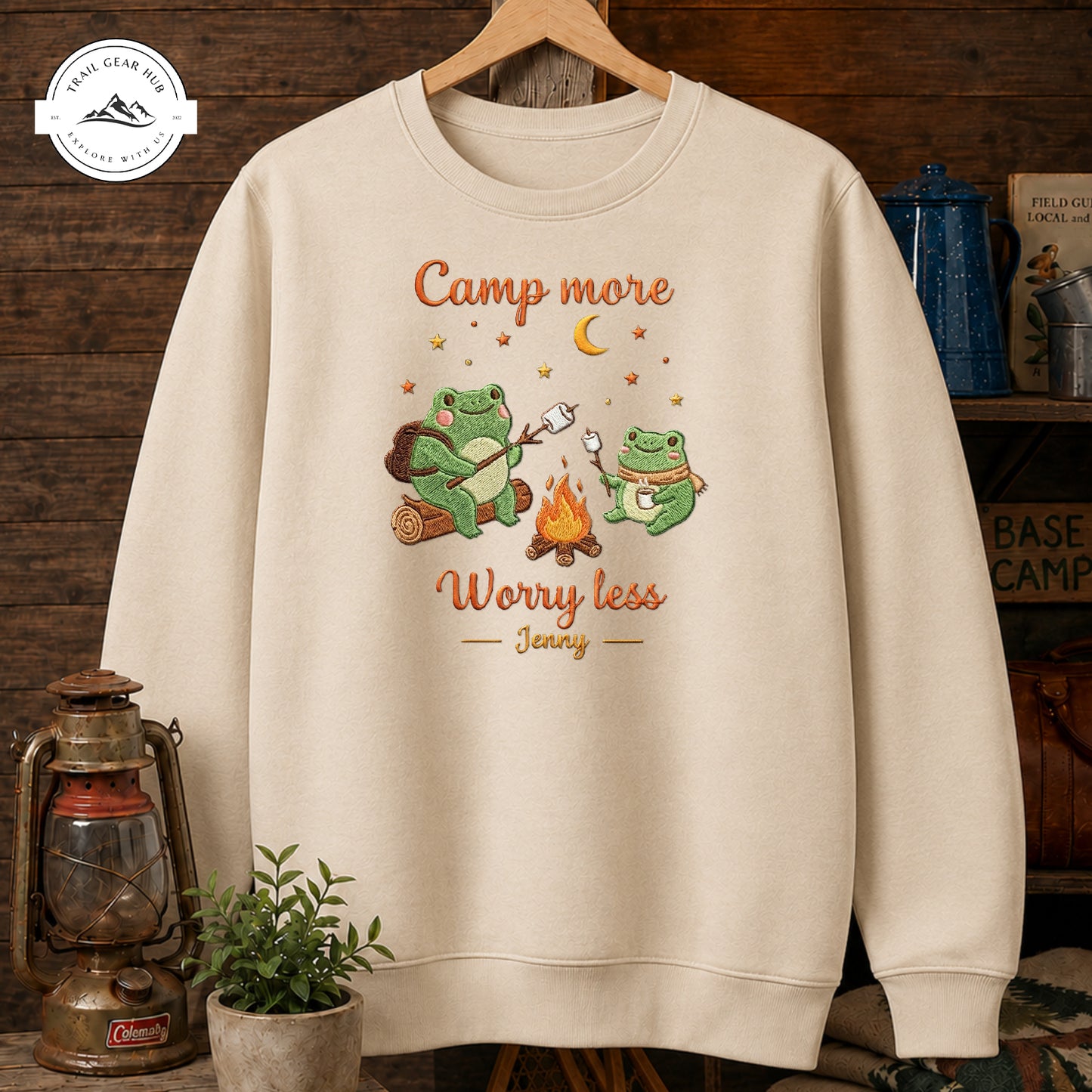 Take a Hike Worry Less  Personalized Embroidered T-Shirt Sweatshirt Hoodie TN01