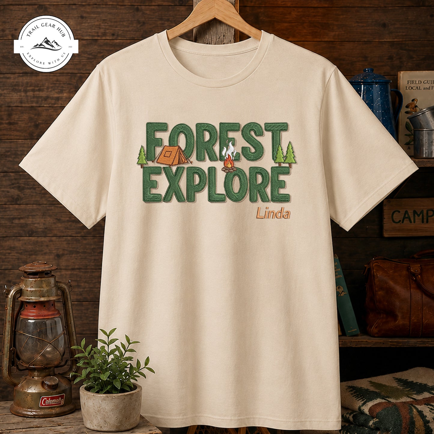 Forest Explore Camping Personalized Embroidered T-Shirt Sweatshirt Hoodie TN02