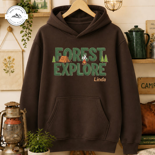 Forest Explore Camping Personalized Embroidered T-Shirt Sweatshirt Hoodie TN02