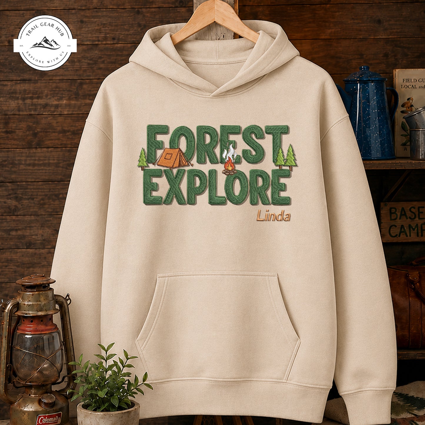 Forest Explore Camping Personalized Embroidered T-Shirt Sweatshirt Hoodie TN02