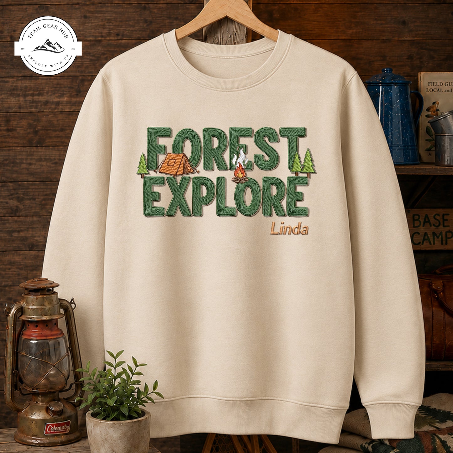 Forest Explore Camping Personalized Embroidered T-Shirt Sweatshirt Hoodie TN02