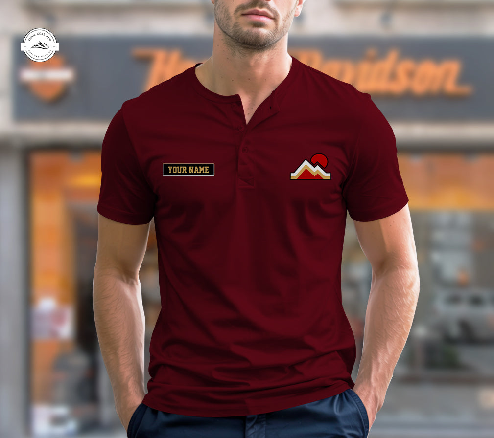 Adventure Explore The Mountain Outdoor Henley Shirt TN02