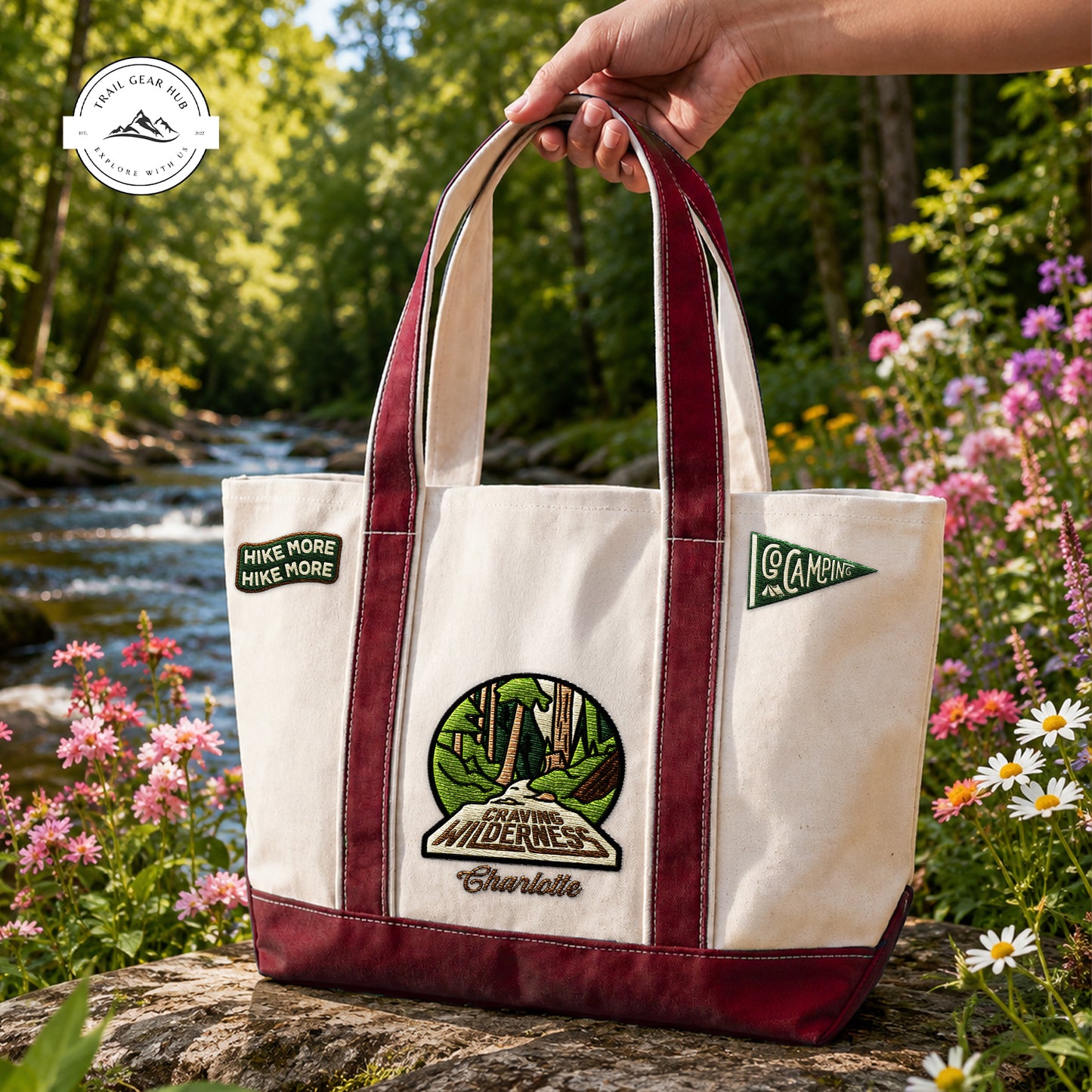Craving Wilderness Personalized Embroidered Canvas Tote Bag TN02