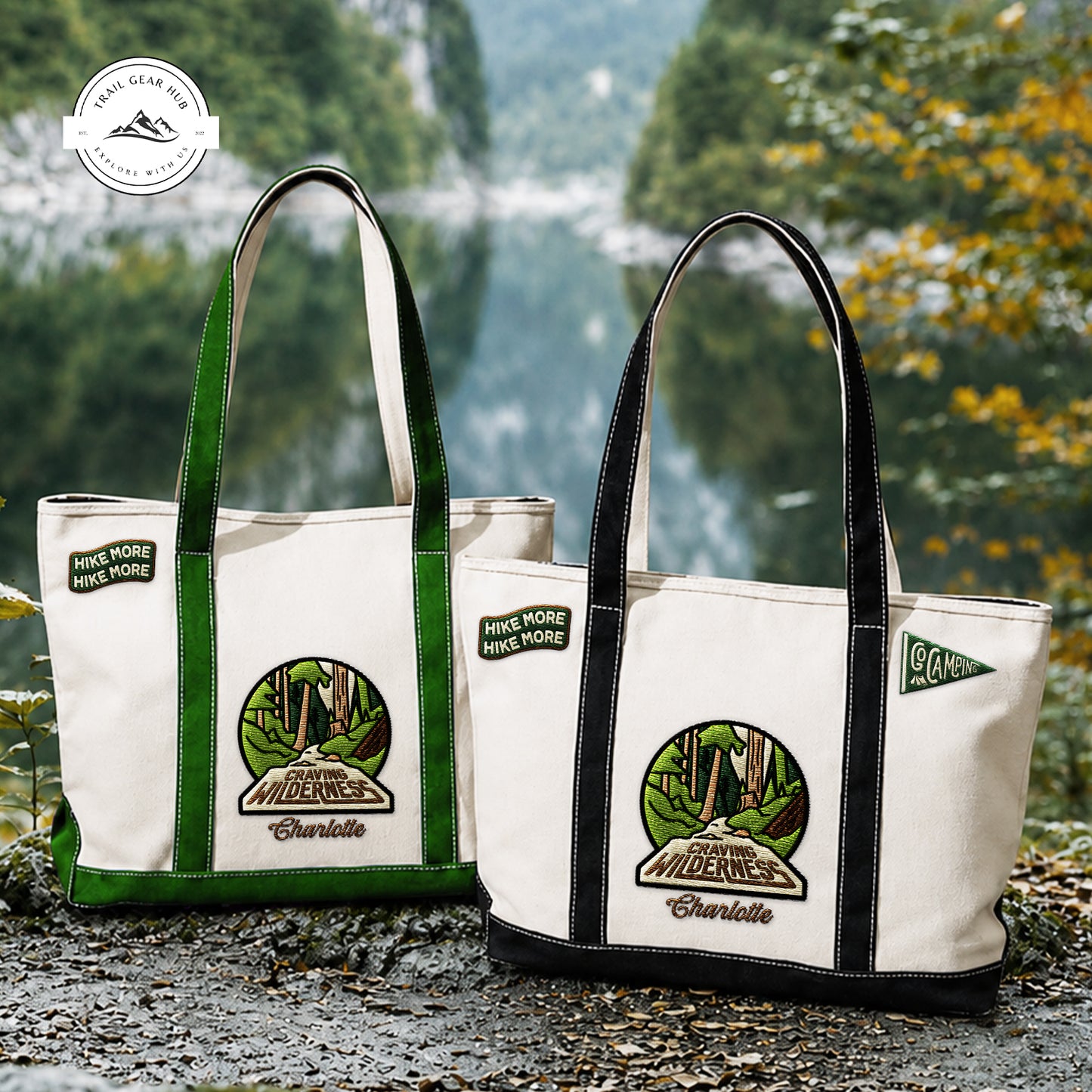 Craving Wilderness Personalized Embroidered Canvas Tote Bag TN02