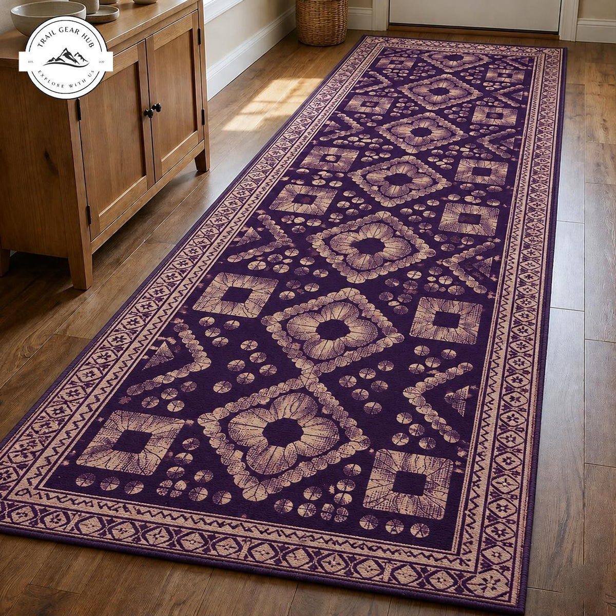 Tribal Bohemian Purple Runner Carpet TN14