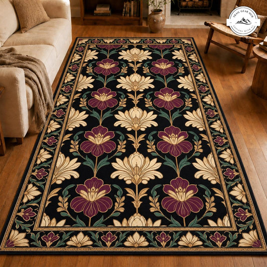 Vintage Purple Botanical Runner Carpet TN22