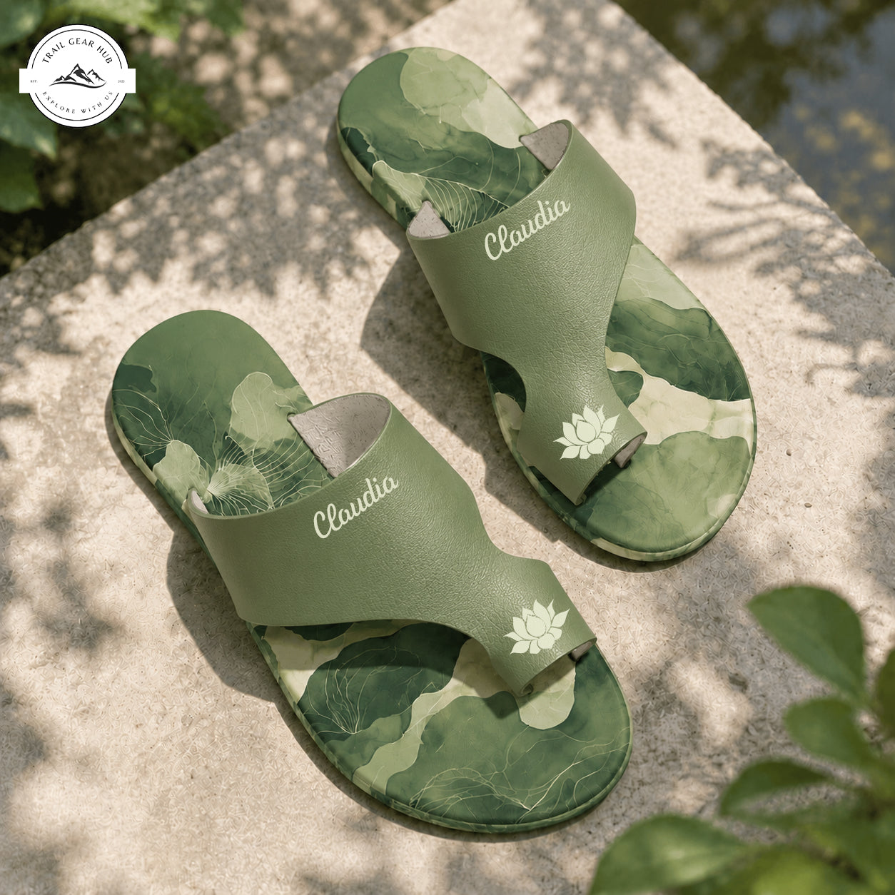 Lotus Leaves Personalized Open Toe Sandals TN03