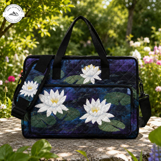 Water Lily Quilted Laptop Bag TN03