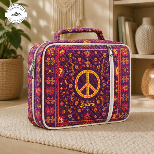 Boho Peace Personalized Quilted Bible Cover TN11