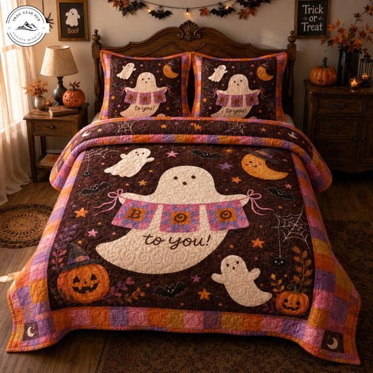 Cute Ghost Halloween Quilted Bedding Set TN01