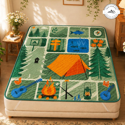 Rustic Outdoor Camping Quilted Mattress Cover TN74QLTMTC