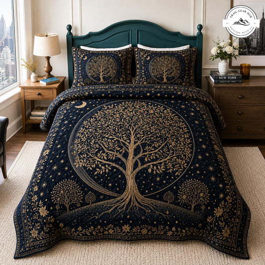Tree of Life Celestial Quilted Bedding Set TN102