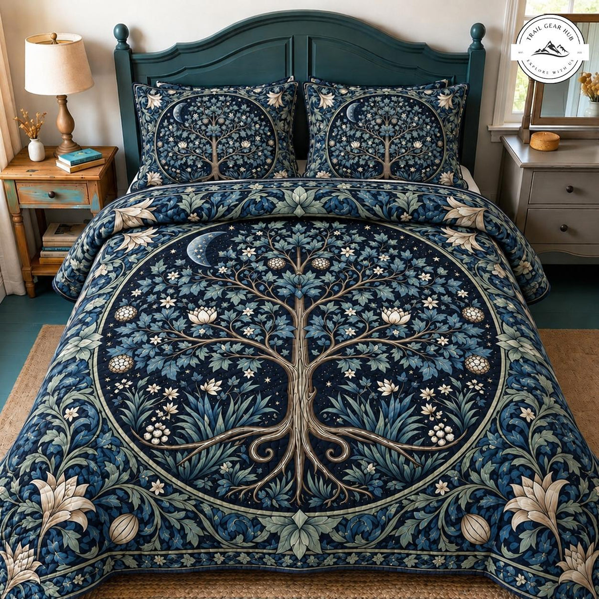 Tree of Life Celestial Quilted Bedding Set TN108