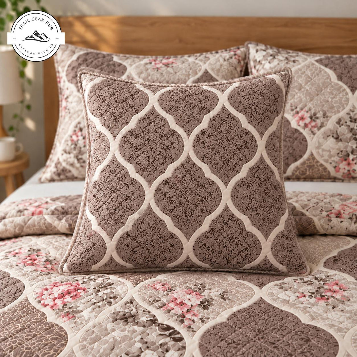Cozy Autumn Floral Patchwork Quilted Pillow Cover TN189QLTPLC