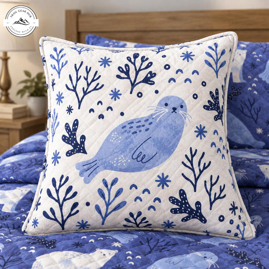 Polar Bear & Seal Quilted Pillow Cover TN199QLTPLC