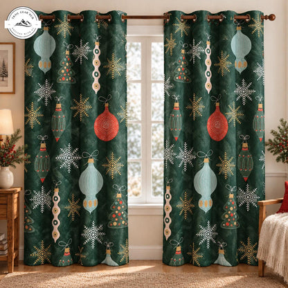 Christmas Tree and Ornament Quilted Curtains TN249QLTCT