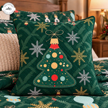 Christmas Tree and Ornament Quilted Pillow Cover TN249QLTPLC