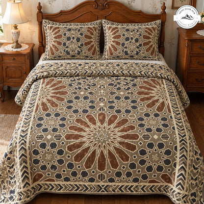 Moroccan Geometric Quilted Bedding Set TN261