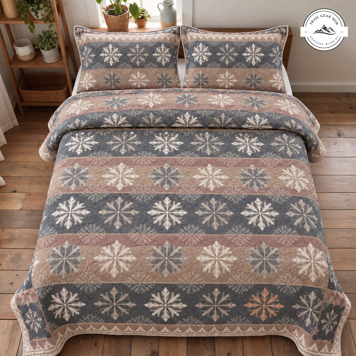 Winter Snowflake Quilted Bedding Set TN269
