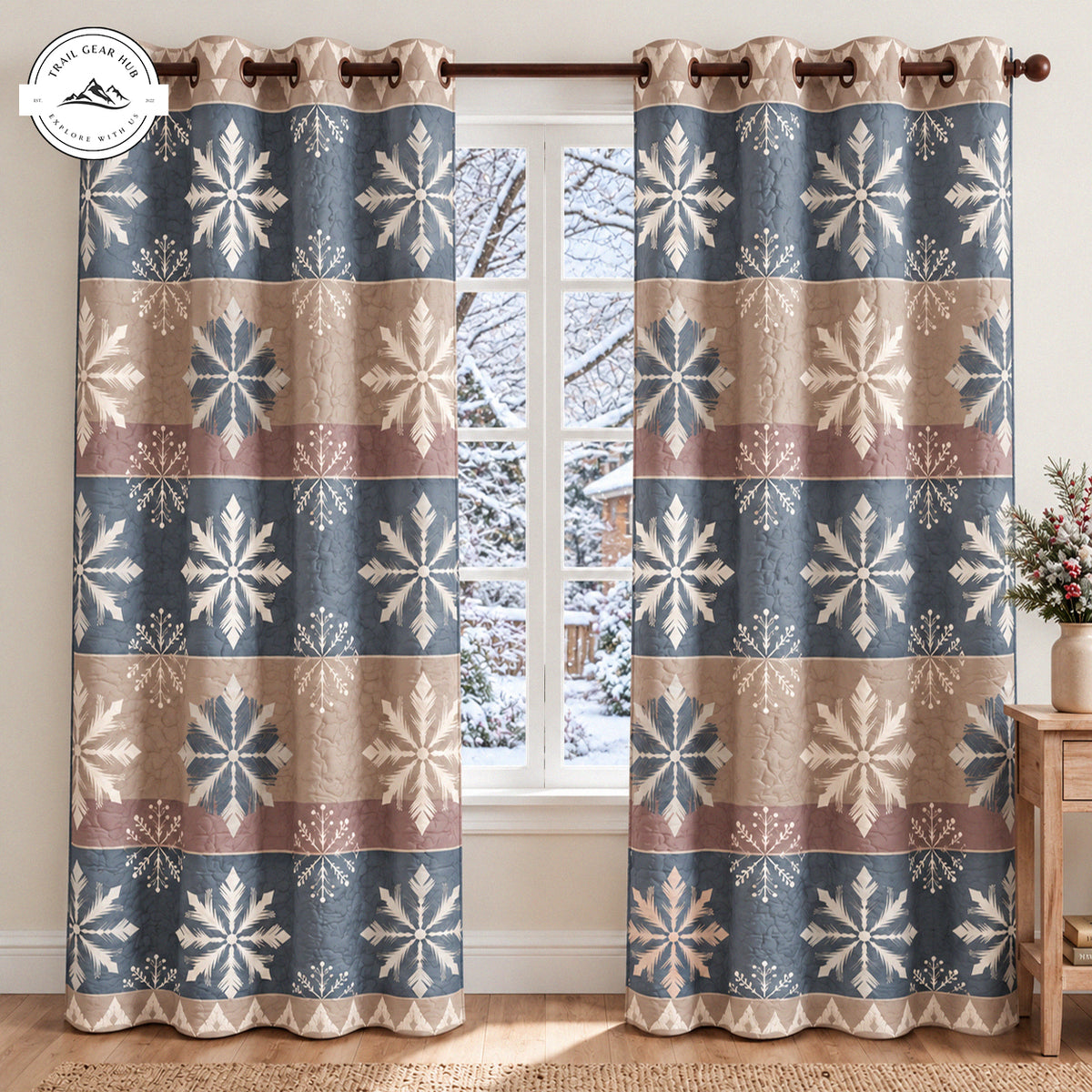 Winter Snowflake Quilted Curtains TN269QLTCT