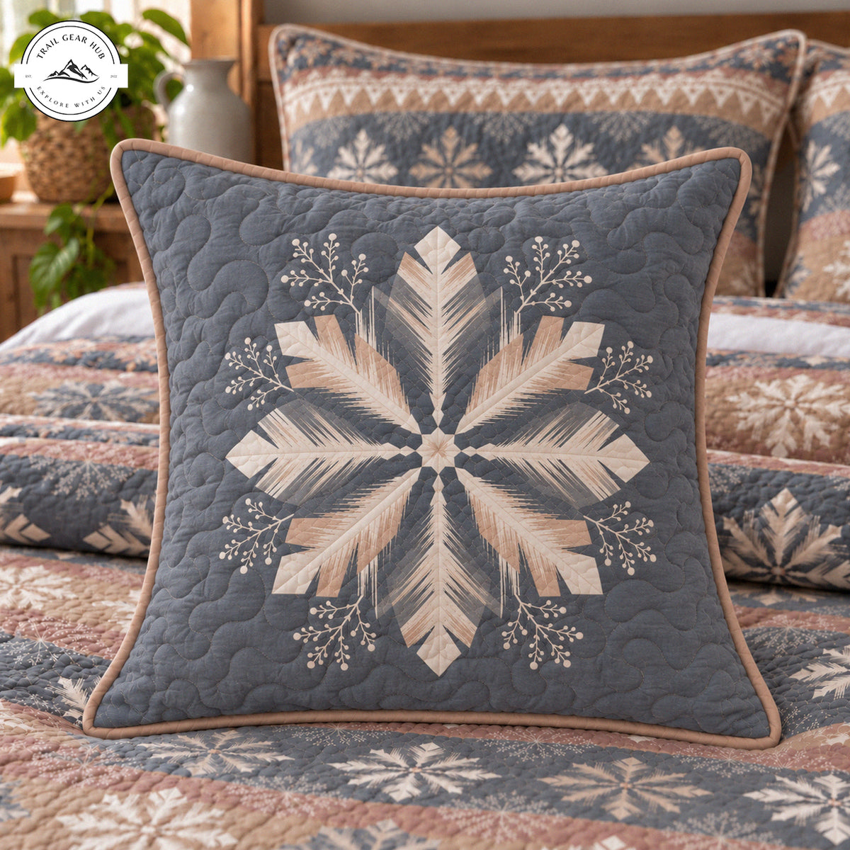 Winter Snowflake Quilted Pillow Cover TN269QLTPLC